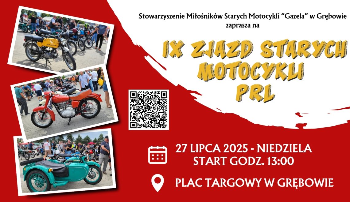 Grębów znów stolicą motoryzacyjnej nostalgii – IX Zjazd Starych Motocykli PRL coraz bliżej!